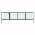 vidaXL Brama ogrodowa stalowa 350x75 cm zielona