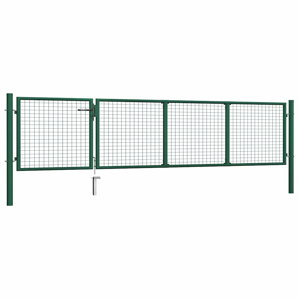 vidaXL Brama ogrodowa stalowa 350x75 cm zielona