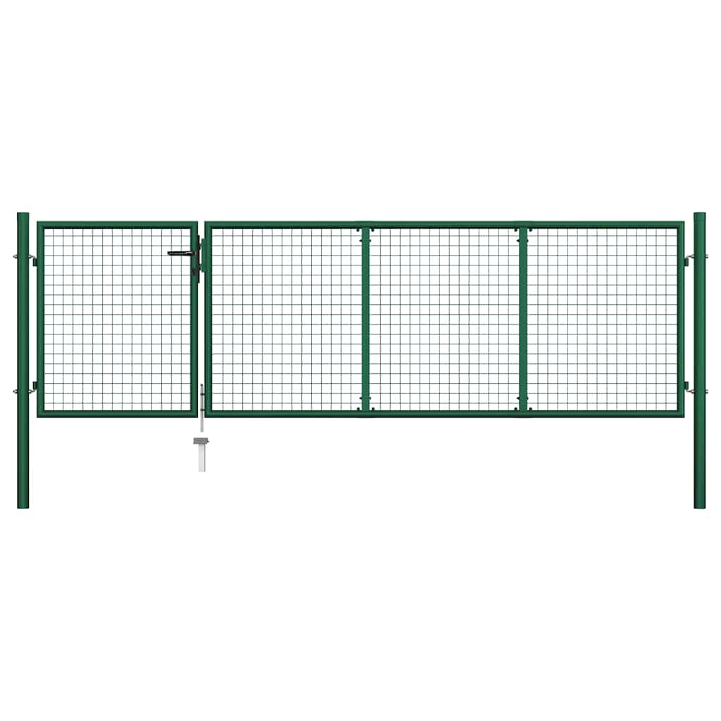 vidaXL Brama ogrodowa stalowa 350x100 cm zielona
