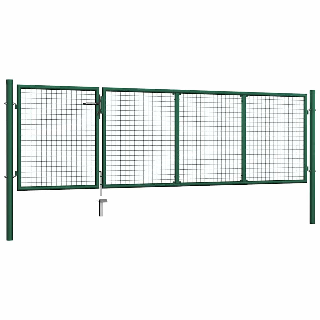 vidaXL Brama ogrodowa stalowa 350x100 cm zielona