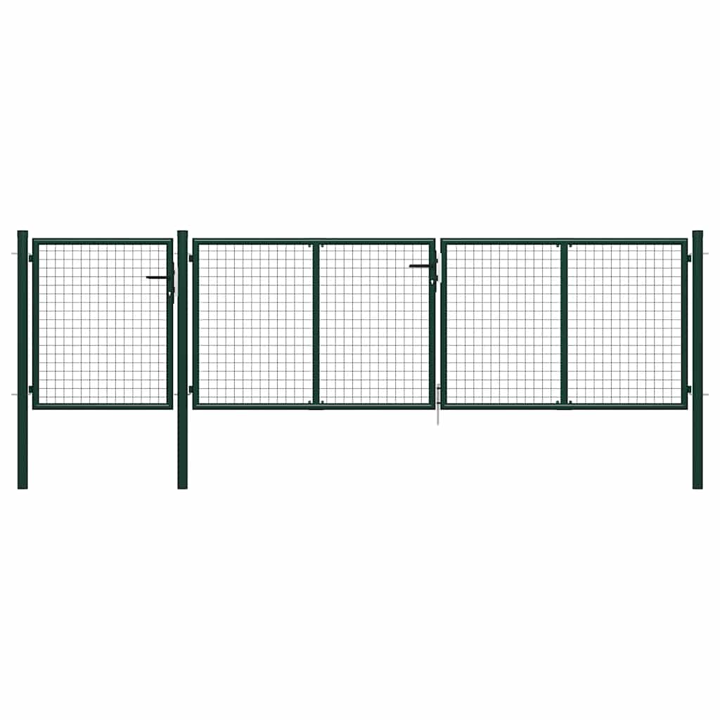 vidaXL Brama ogrodowa stalowa 400x75 cm zielona