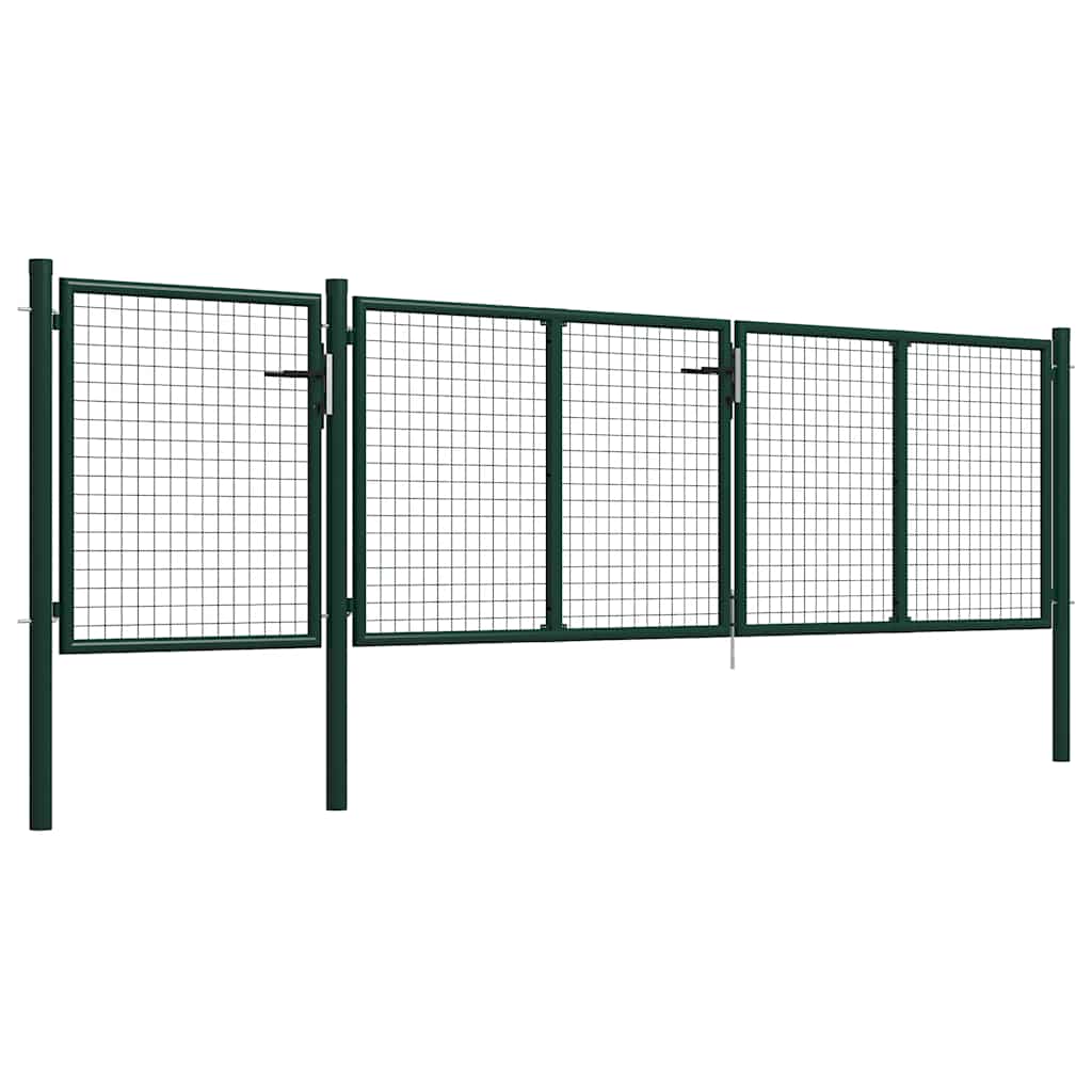 vidaXL Brama ogrodowa stalowa 400x100 cm zielona