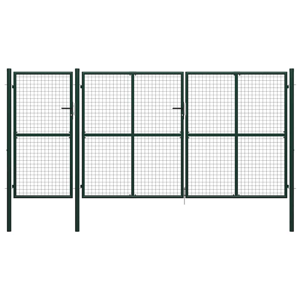 vidaXL Brama ogrodowa stalowa 400x150 cm zielona