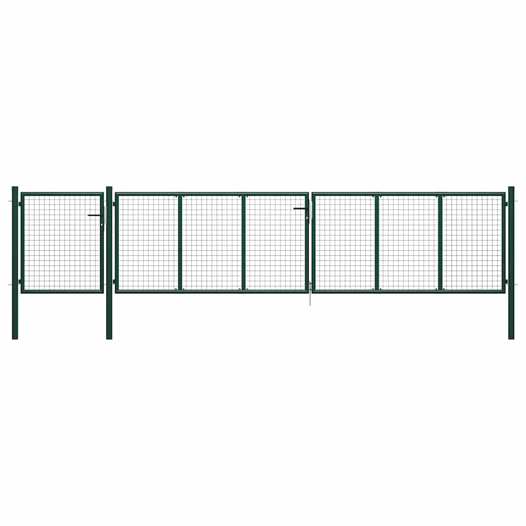vidaXL Brama ogrodowa stalowa 500x75 cm zielona