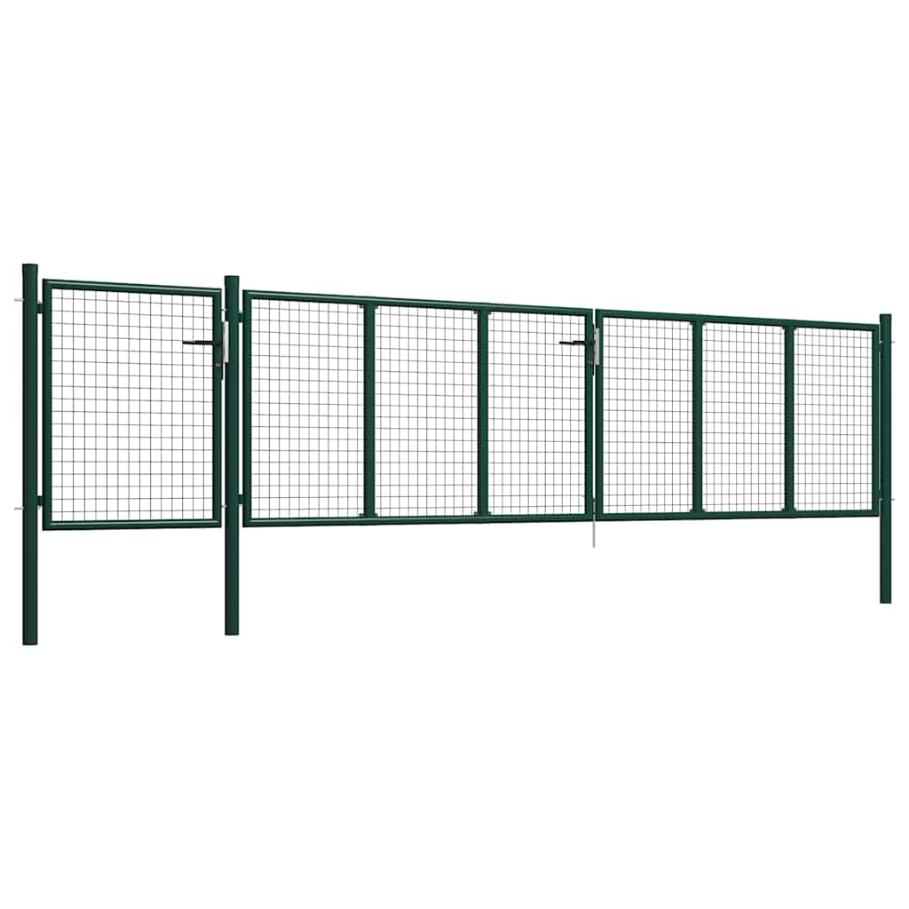 vidaXL Brama ogrodowa stalowa 500x75 cm zielona