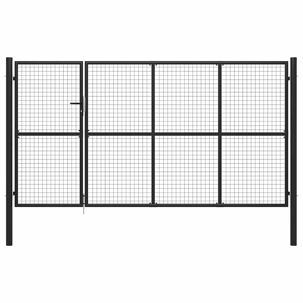 vidaXL Brama ogrodowa stalowa 350x150 cm antracytowa