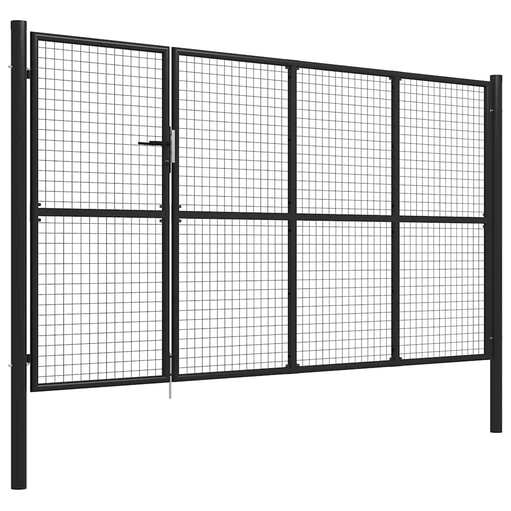 vidaXL Brama ogrodowa stalowa 350x150 cm antracytowa