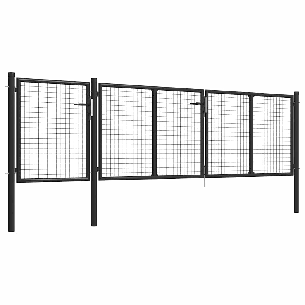 vidaXL Brama ogrodowa stalowa 400x75 cm antracytowa