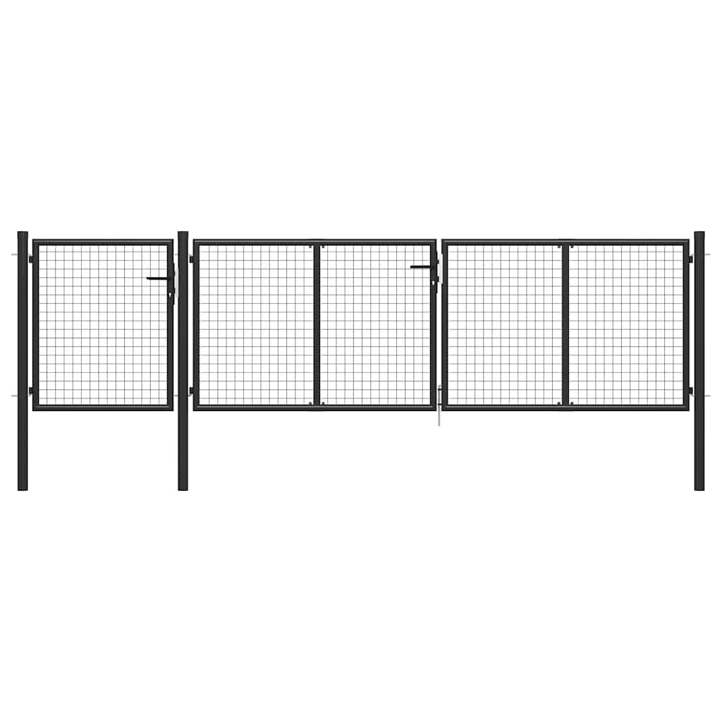 vidaXL Brama ogrodowa stalowa 400x100 cm antracyt