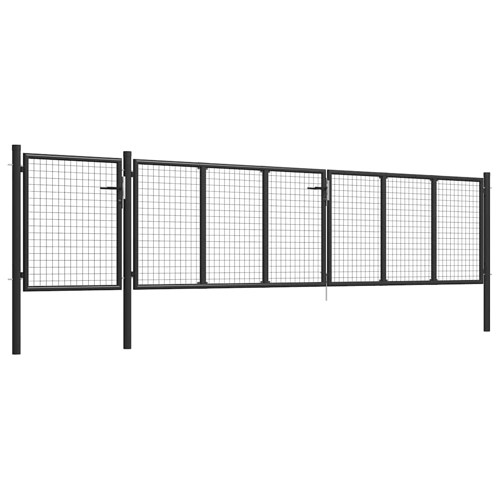 vidaXL Brama ogrodzeniowa, stal, 500 x 75 cm, antracytowa
