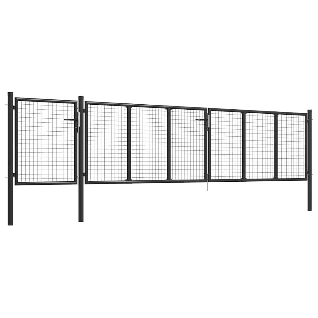 vidaXL Brama ogrodzeniowa, stal, 500 x 100 cm, antracytowa