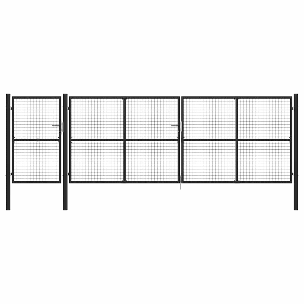 vidaXL Brama ogrodzeniowa, stal, 500 x 150 cm, antracytowa