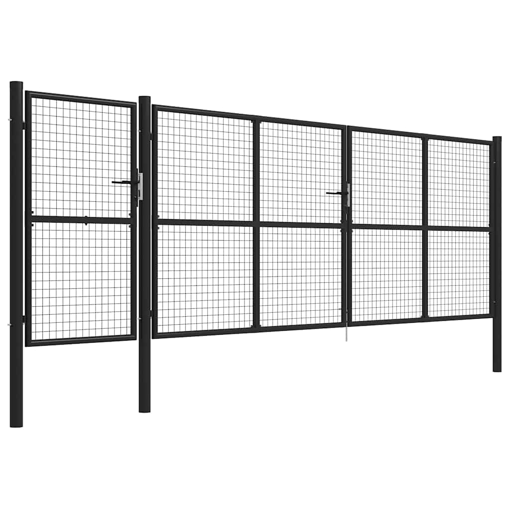 vidaXL Brama ogrodzeniowa, stal, 500 x 150 cm, antracytowa