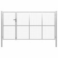 vidaXL Brama ogrodowa stalowa 350x175 cm srebrna