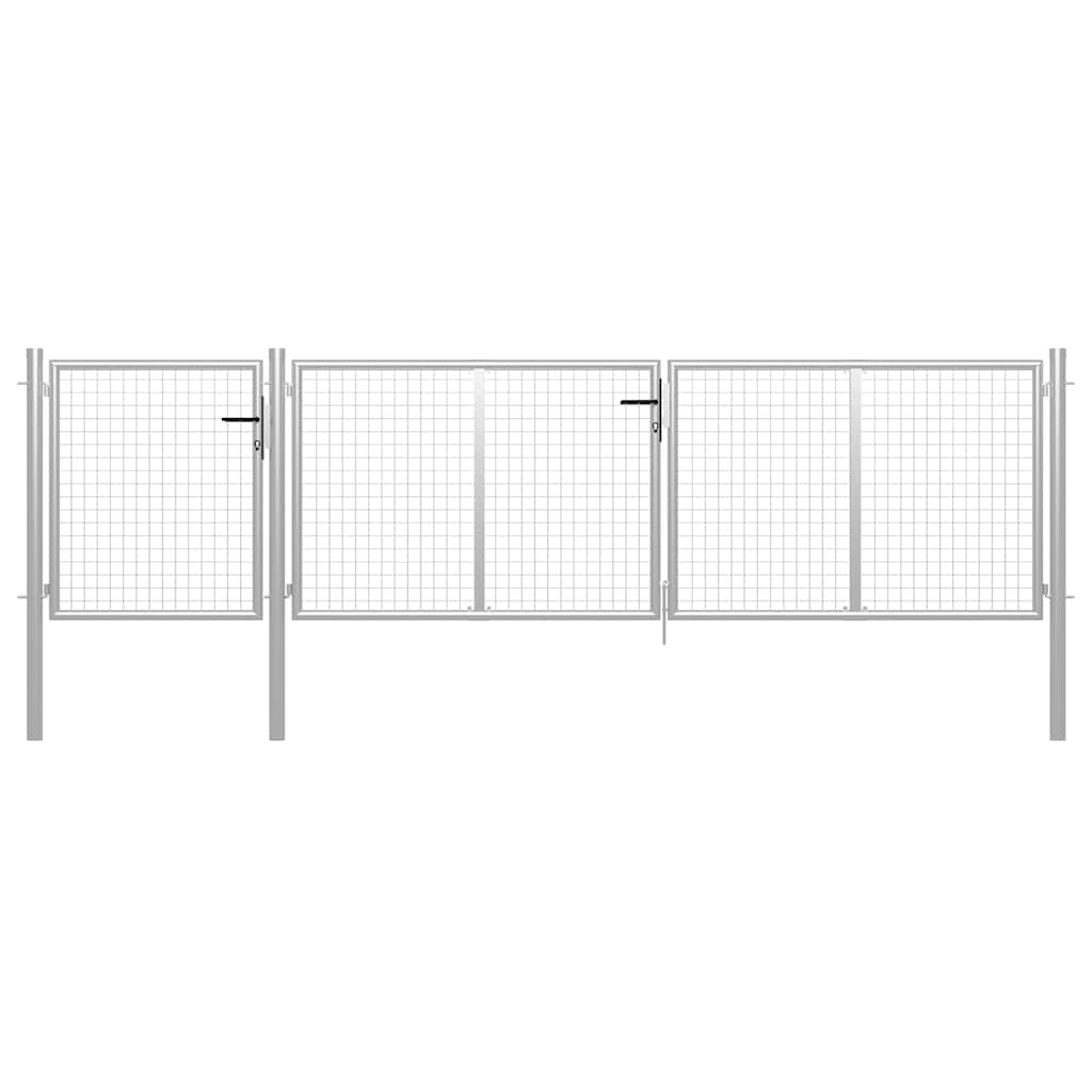 vidaXL Brama ogrodowa stalowa 400x75 cm srebrna