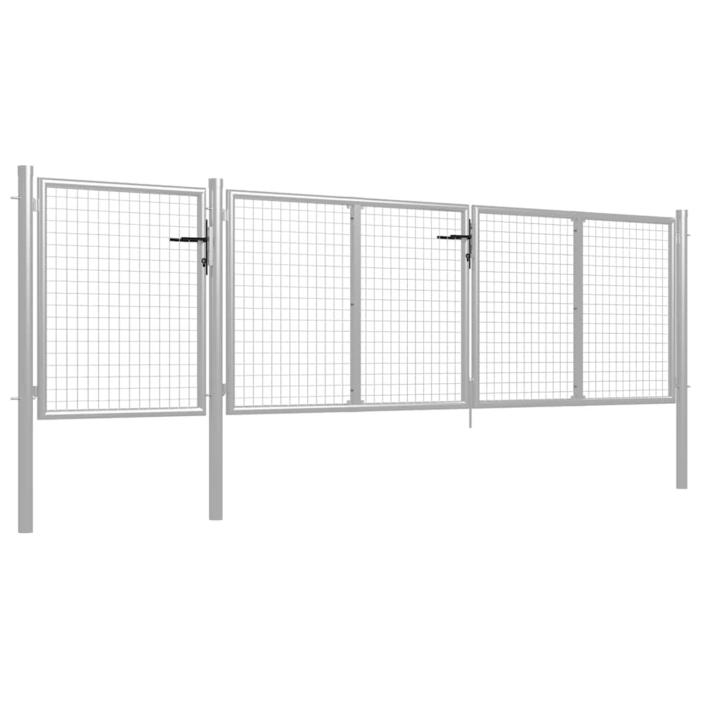 vidaXL Brama ogrodowa stalowa 400x100 cm srebrna