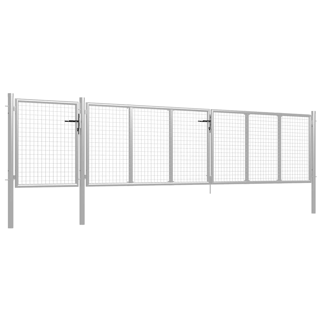 vidaXL Brama ogrodowa stalowa 500x75 cm srebrna