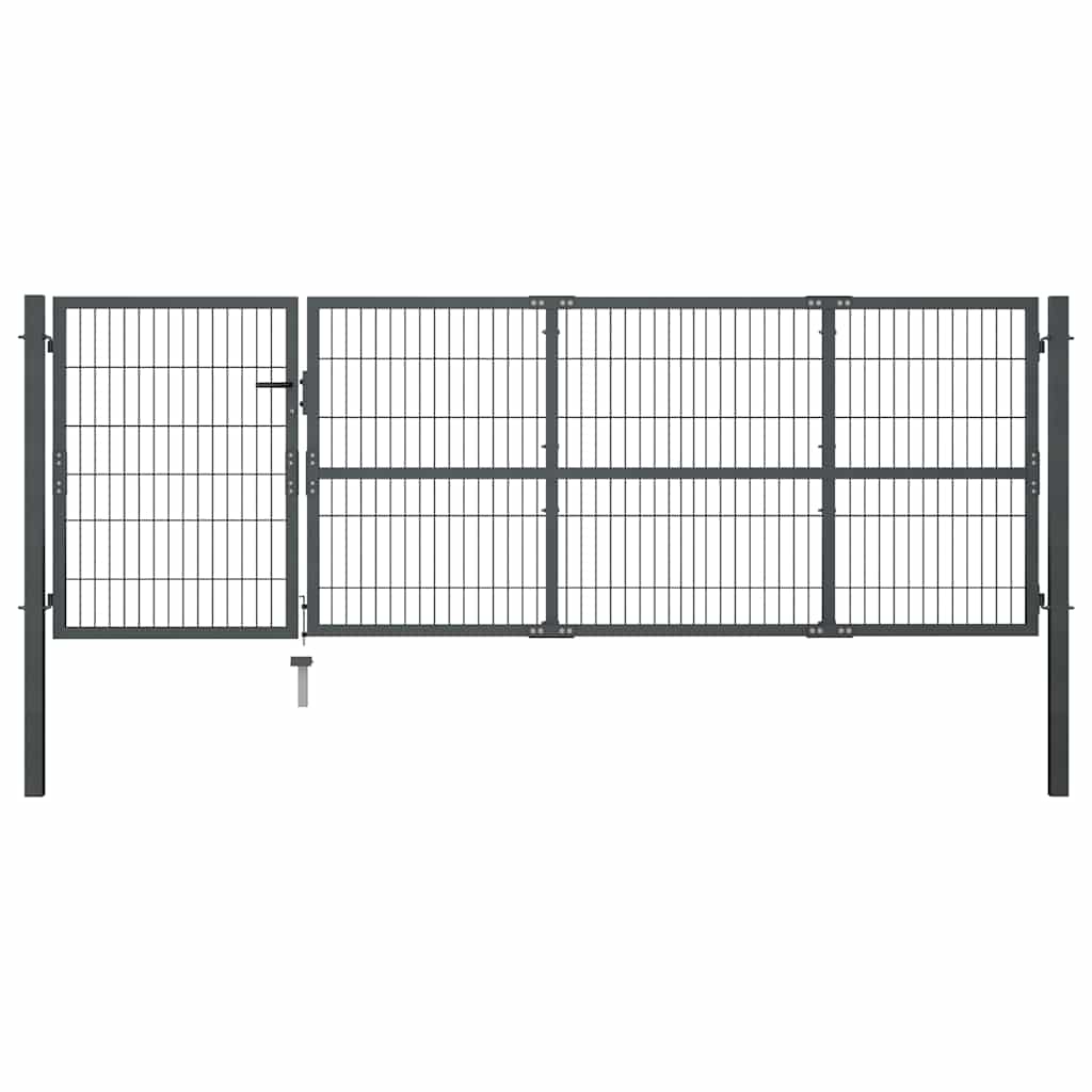 vidaXL Brama ogrodowa ze słupkami stalowa 350x100 cm antracyt