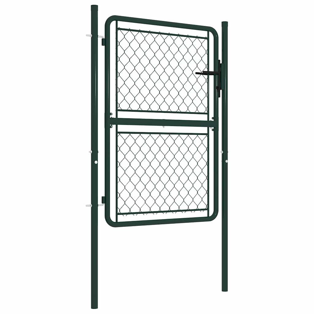 vidaXL Brama ogrodowa stalowa 100x125 cm zielona