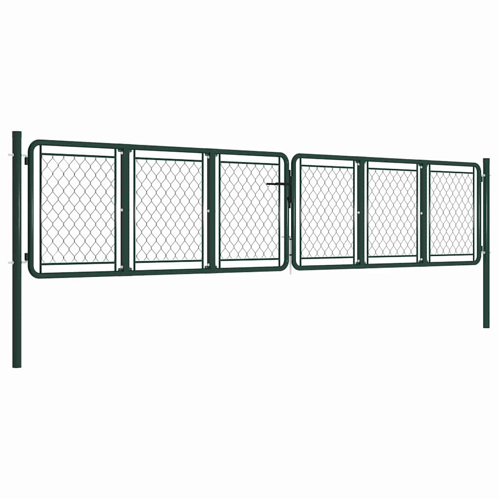 vidaXL Brama ogrodowa stalowa 400x75 cm zielona