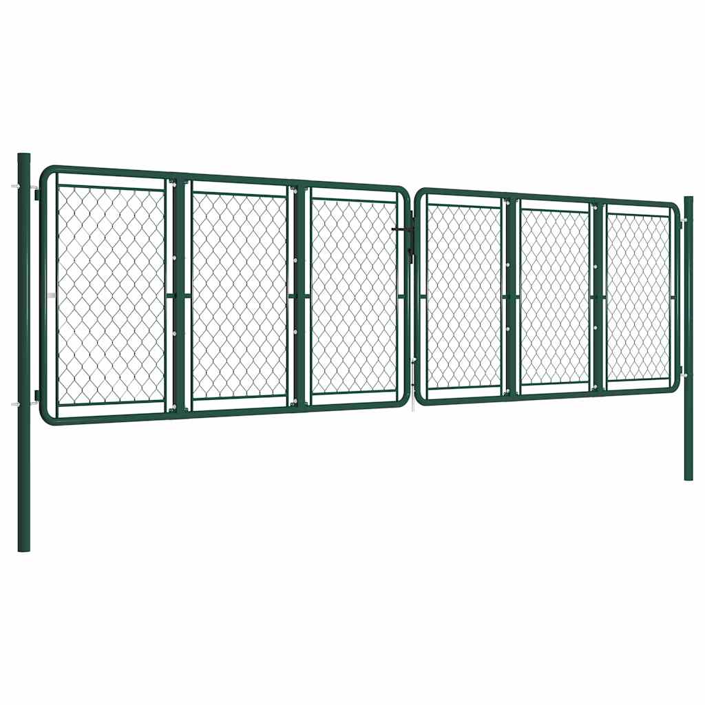 vidaXL Brama ogrodowa stalowa 400x100 cm zielona