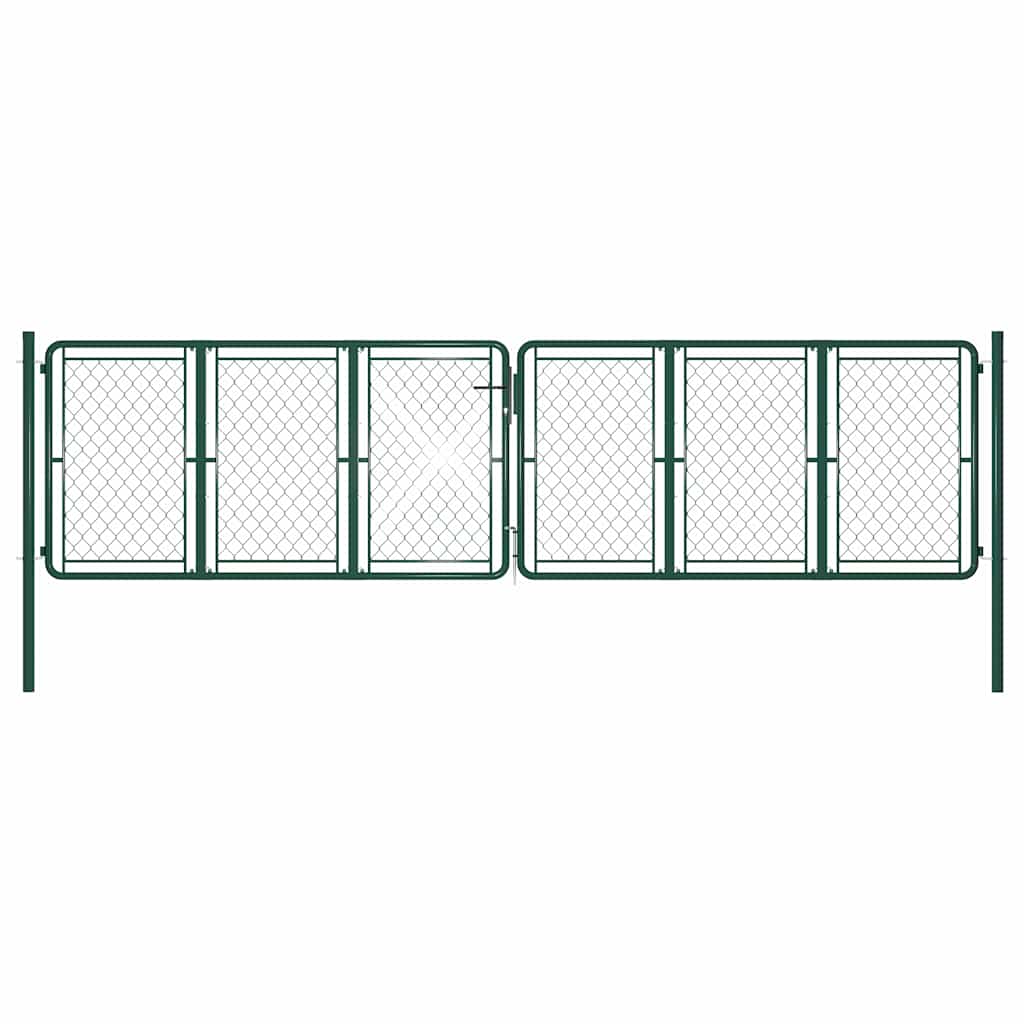 vidaXL Brama ogrodowa stalowa 400x125 cm zielona