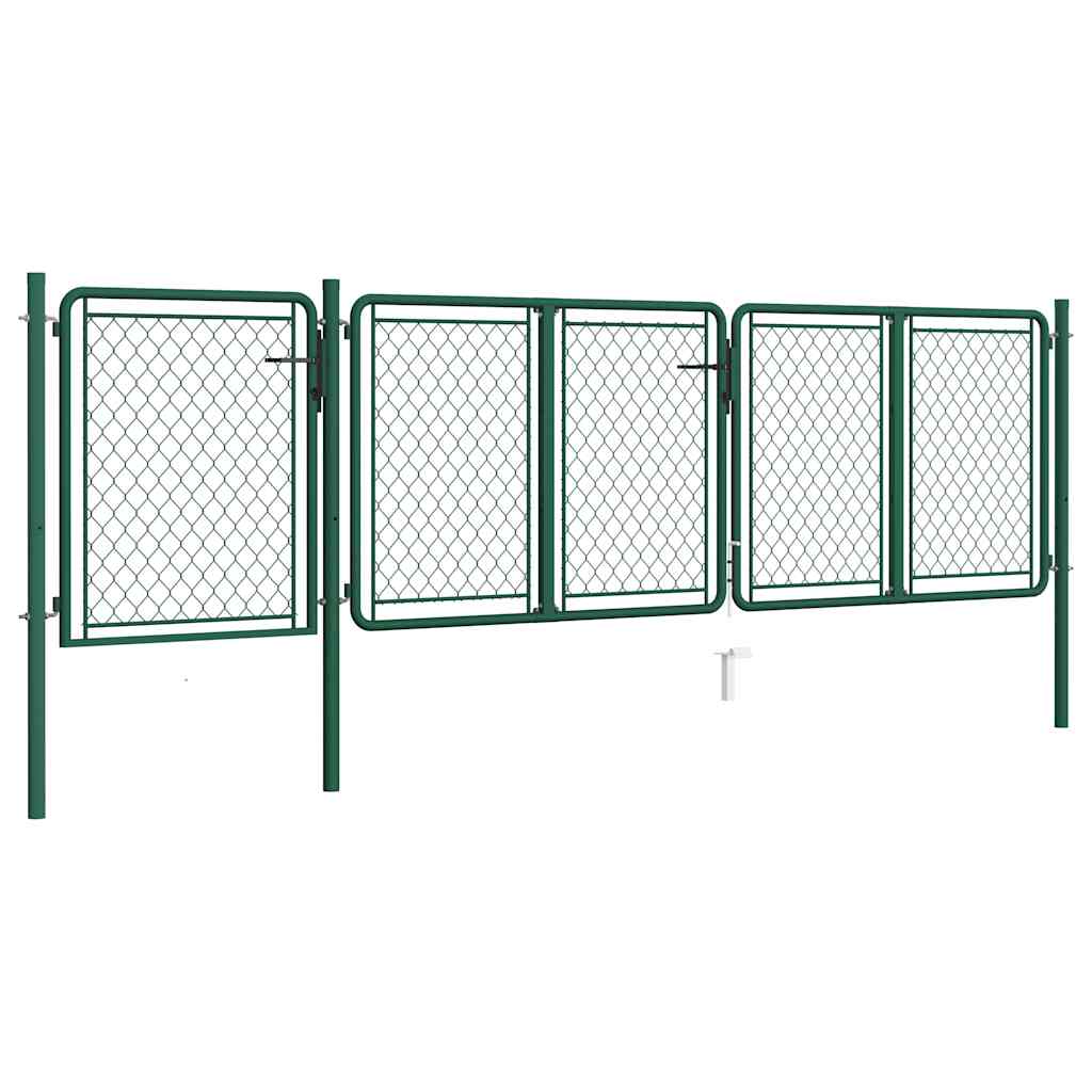 vidaXL Brama ogrodowa stalowa 400x75 cm zielona