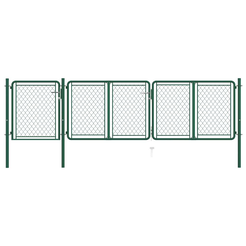 vidaXL Brama ogrodowa stalowa 400x100 cm zielona