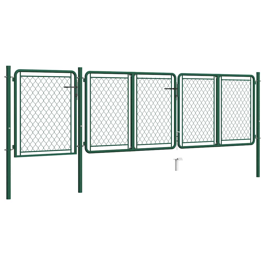 vidaXL Brama ogrodowa stalowa 400x100 cm zielona