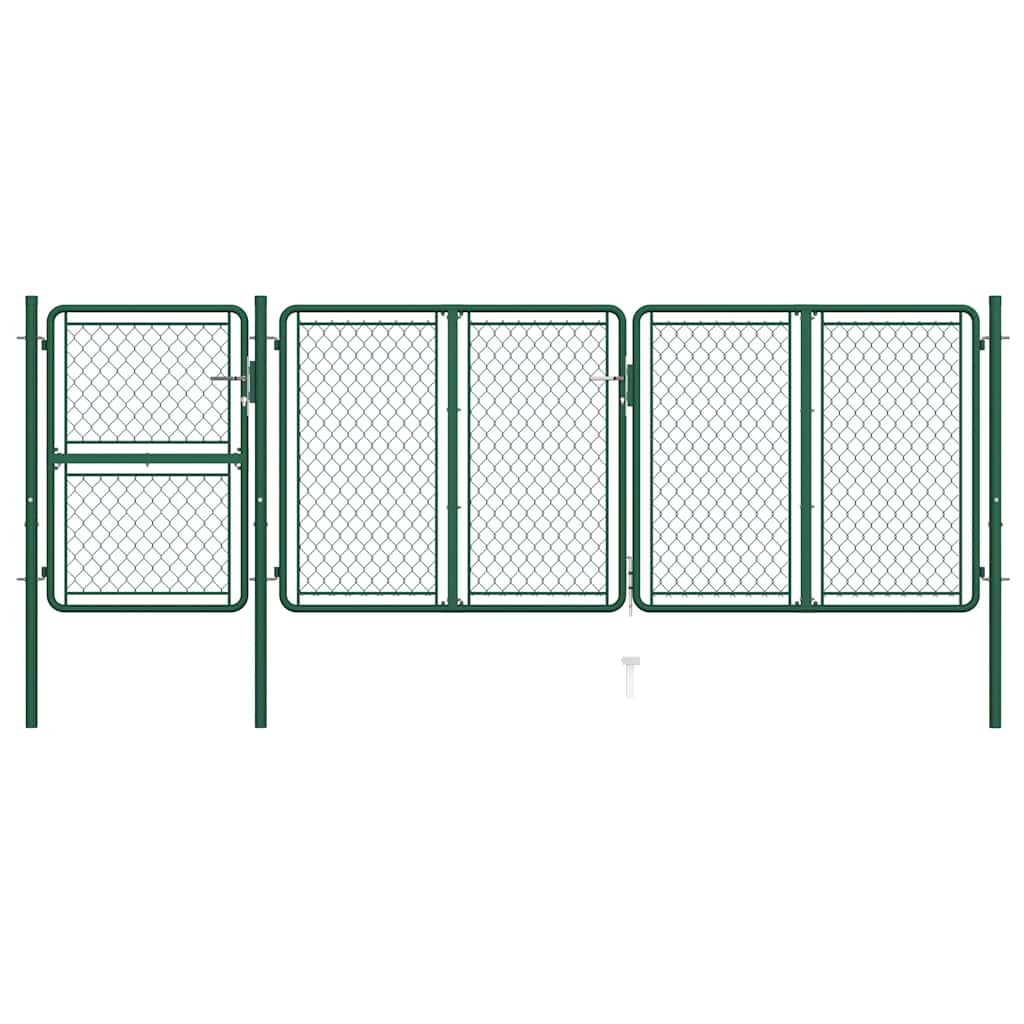 vidaXL Brama ogrodowa stalowa 400x125 cm zielona