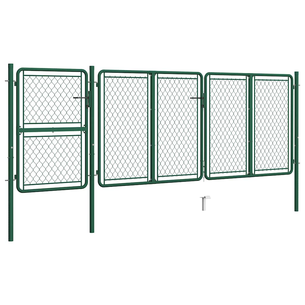 vidaXL Brama ogrodowa stalowa 400x125 cm zielona
