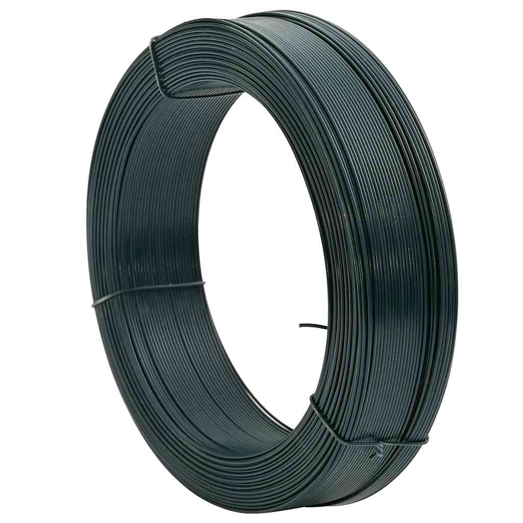 vidaXL Drut naciągowy do ogrodzenia, 250 m, 0,9/1,4 mm, stal, zielony