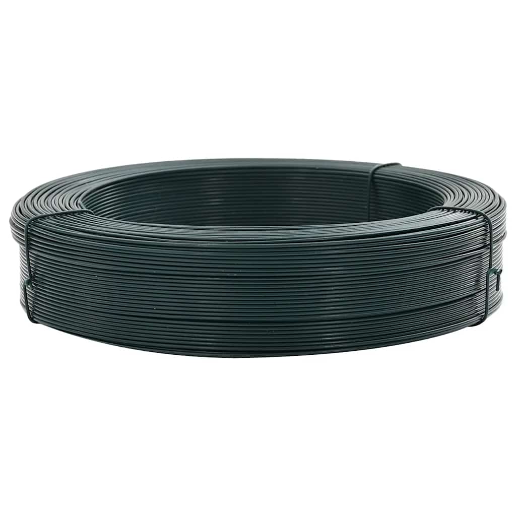 vidaXL Drut naciągowy do ogrodzenia, 250 m, 0,9/1,4 mm, stal, zielony