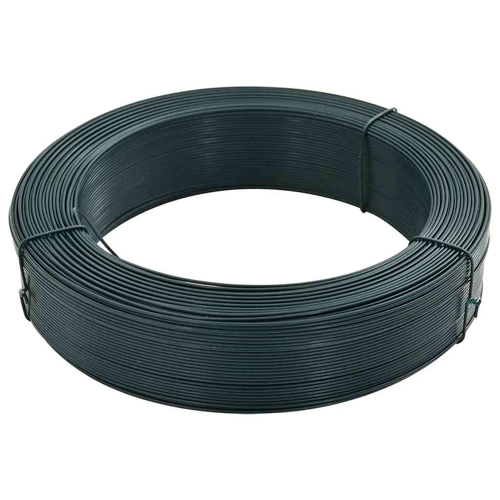 vidaXL Drut naciągowy do ogrodzenia, 250 m, 0,9/1,4 mm, stal, zielony