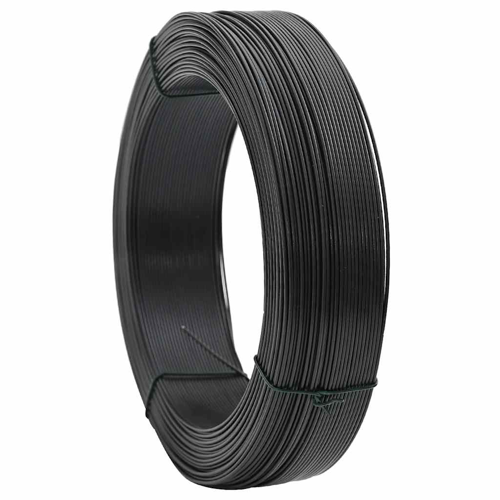 vidaXL Drut naciągowy do ogrodzenia, 250 m, 1,6/2,5 mm, stal, antracyt