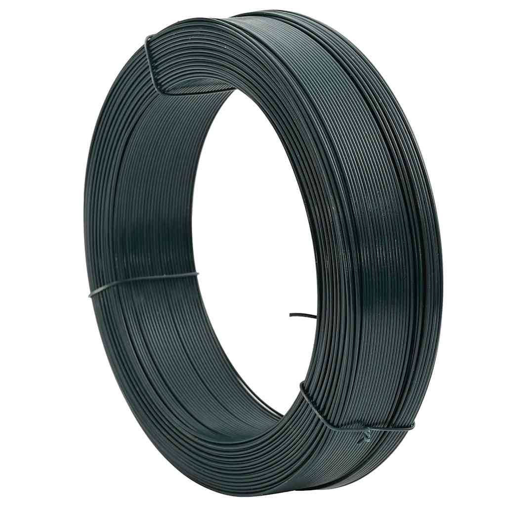 vidaXL Drut naciągowy do ogrodzenia, 250 m, 2,3/3,8 mm, stal, zielony