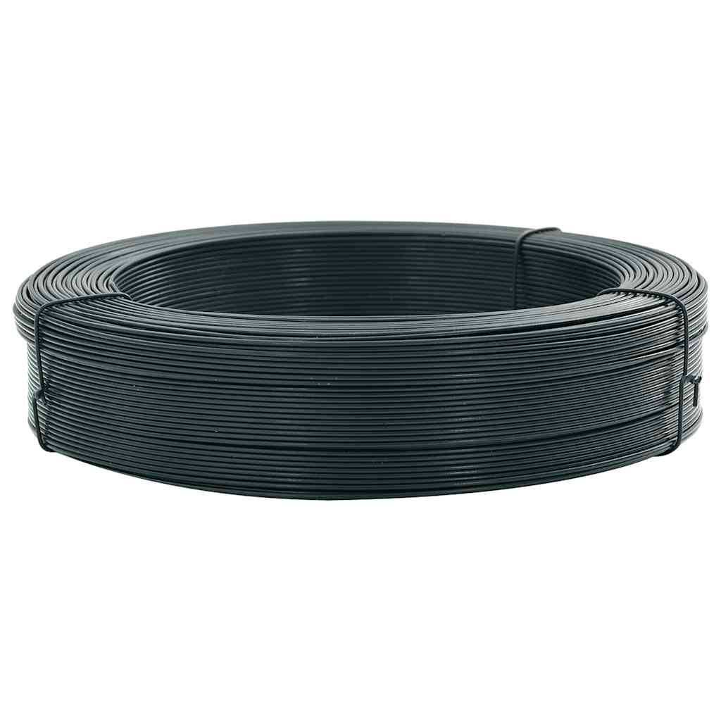 vidaXL Drut naciągowy do ogrodzenia, 250 m, 2,3/3,8 mm, stal, zielony