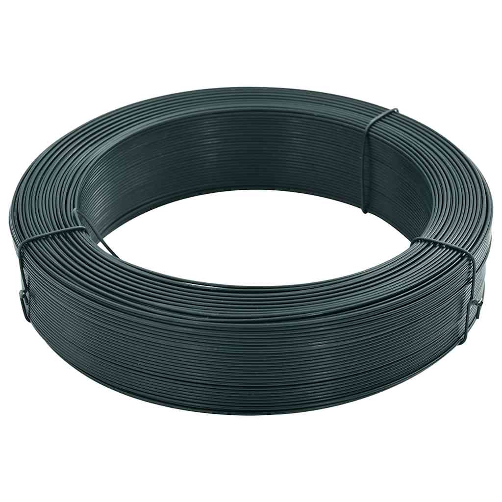 vidaXL Drut naciągowy do ogrodzenia, 250 m, 2,3/3,8 mm, stal, zielony