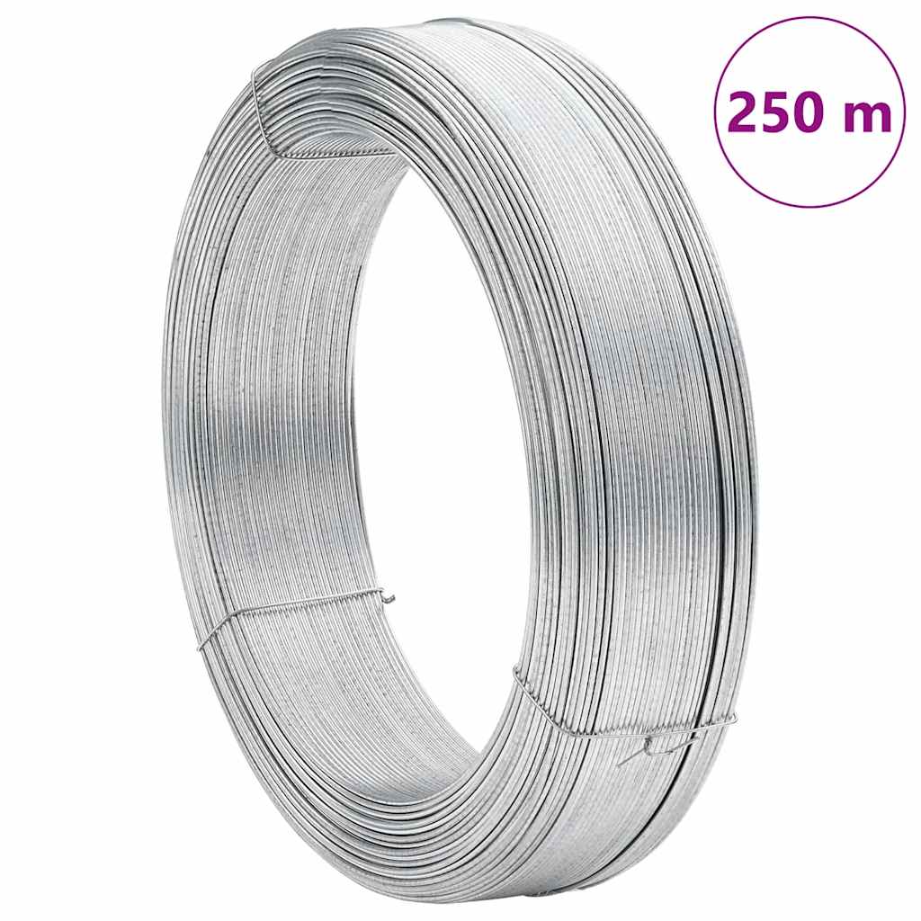 vidaXL Drut naciągowy do ogrodzenia, 250 m, 2 mm, stal