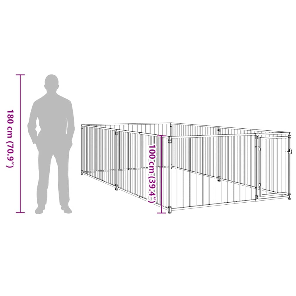 vidaXL Kojec dla psa, 200 x 400 x 100 cm