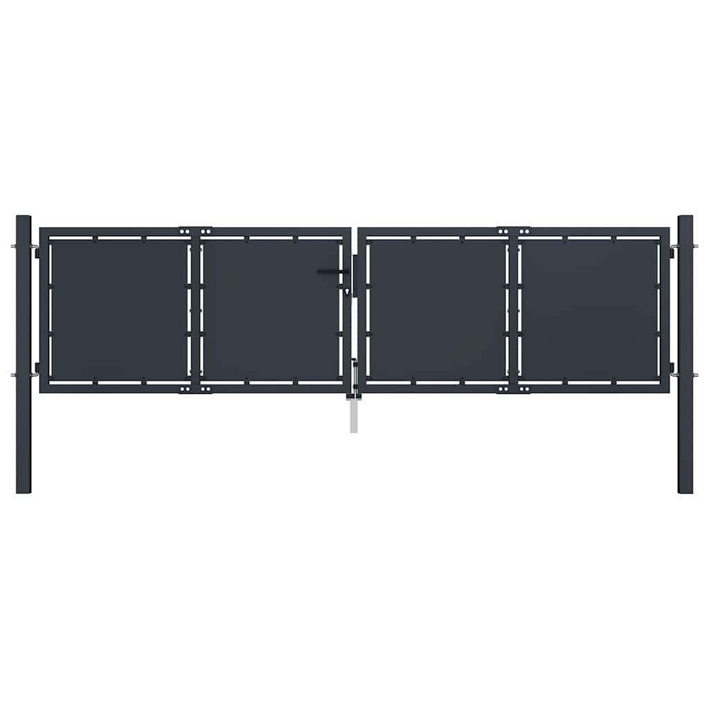 vidaXL Brama ogrodowa stalowa 300x75 cm antracytowa