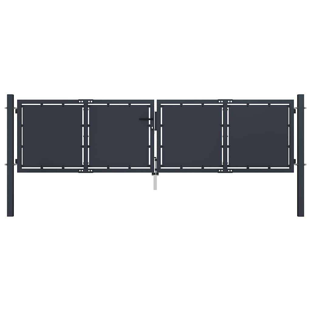vidaXL Brama ogrodowa stalowa 300x100 cm antracyt
