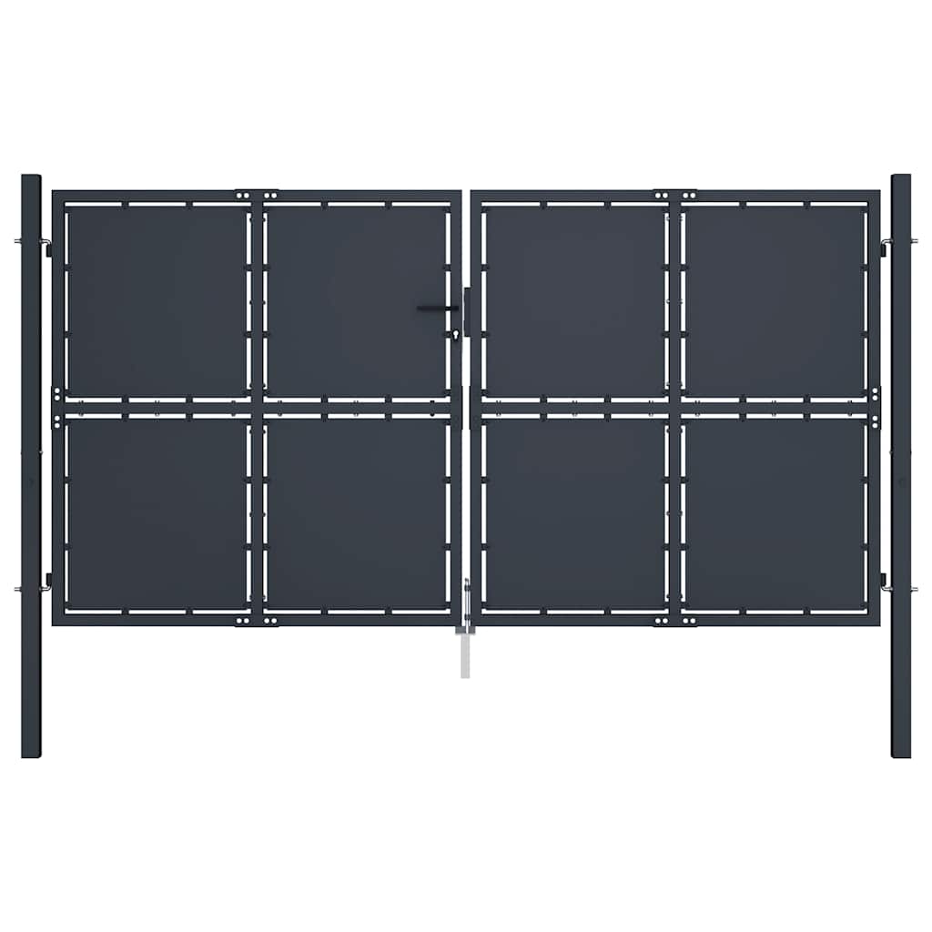 vidaXL Brama ogrodowa stalowa 300x200 cm antracyt