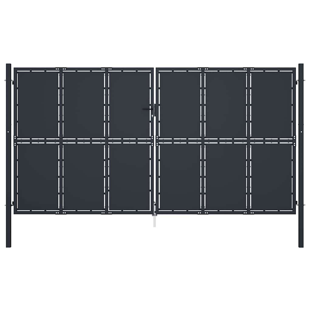vidaXL Brama ogrodowa stalowa 400x175 cm antracytowa