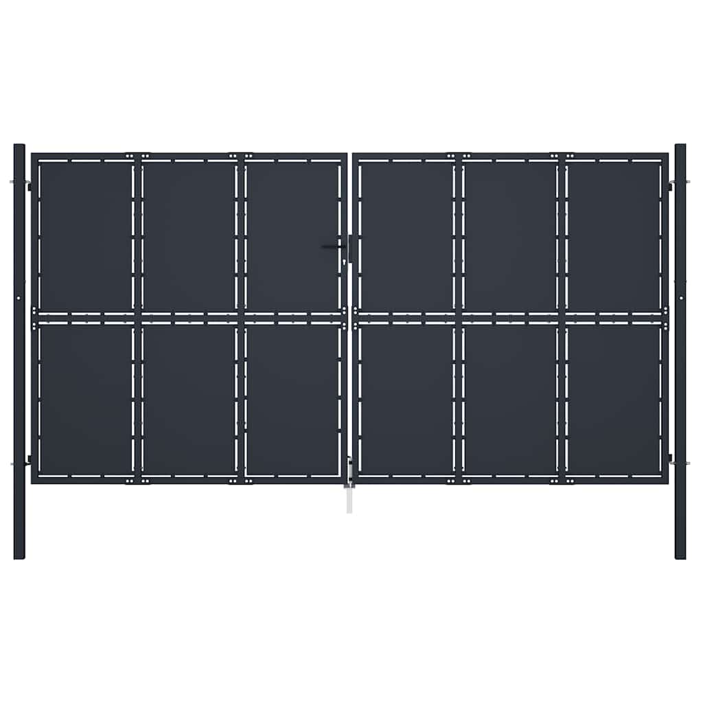 vidaXL Brama ogrodowa stalowa 400x200 cm antracyt