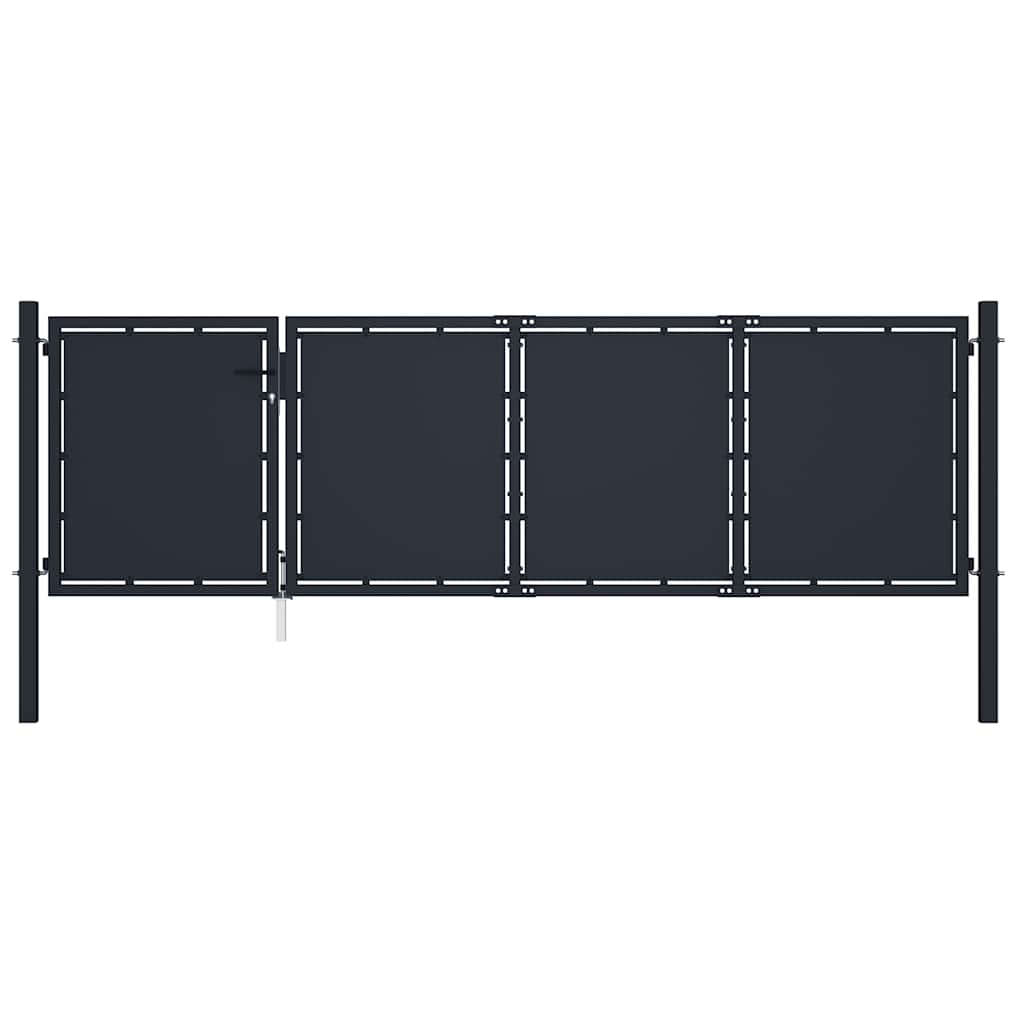 vidaXL Brama ogrodowa stalowa 350x100 cm antracyt