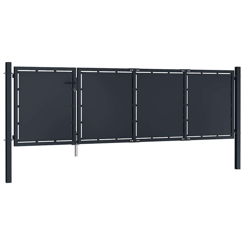 vidaXL Brama ogrodowa stalowa 350x100 cm antracyt