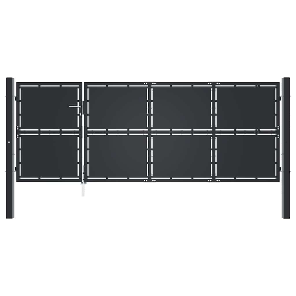 vidaXL Brama ogrodowa stalowa 350x125 cm antracytowa