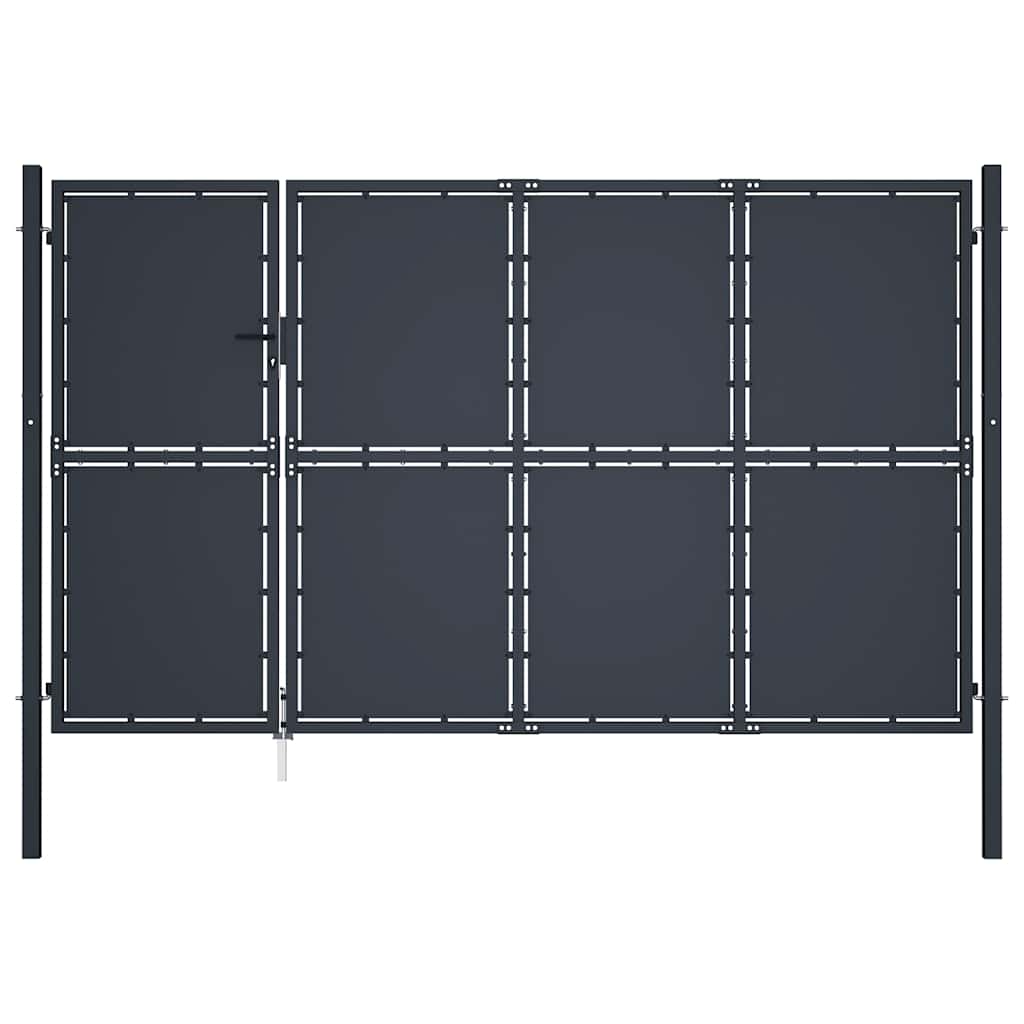 vidaXL Brama ogrodowa stalowa 350x150 cm antracytowa