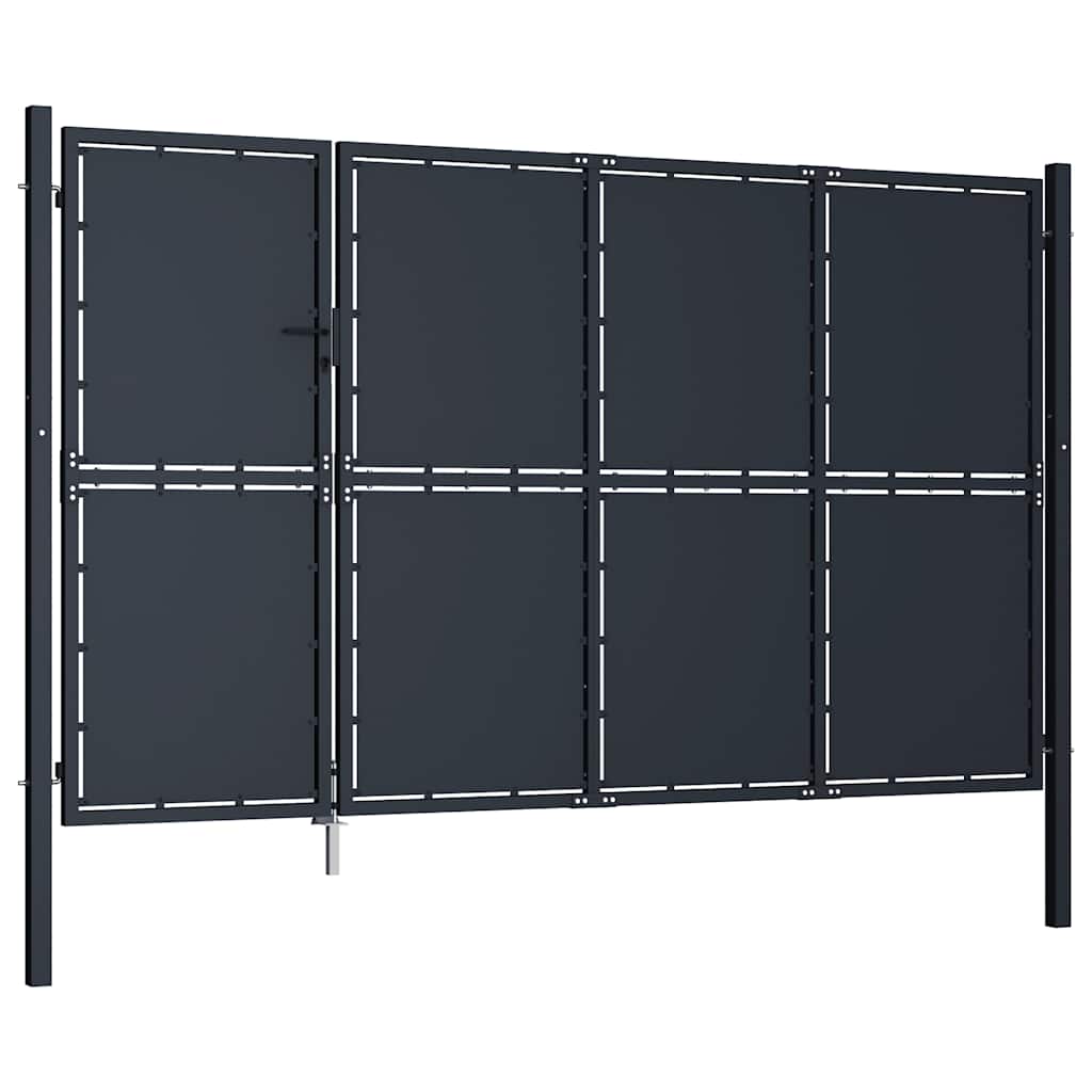 vidaXL Brama ogrodowa stalowa 350x150 cm antracytowa